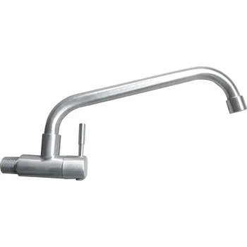 Vodovodní baterie Slovarm - EK.3511 - Nástěnný ventil umyvadlový nerezový s vrchním otočným ramínkem, s keramickým vrškem, studená voda - 485001