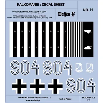 Plastikový model Weikert decals 1/16 TIGER I 'S04' 101st SS, Russia, Febr. 1944