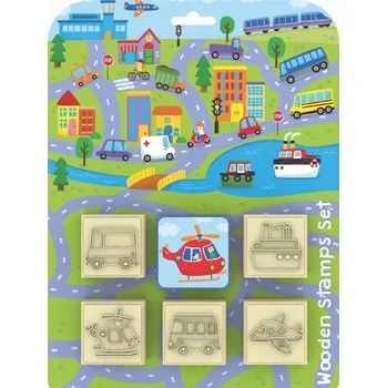 Dětské razítko Dřevěná razítka 5+1 - Doprava