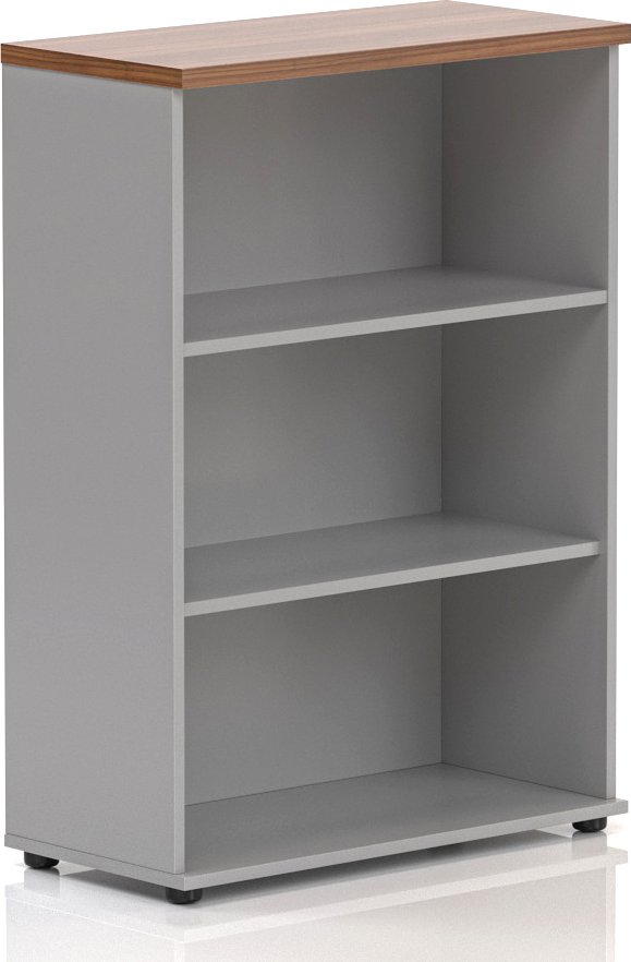 NABYTEK-DESIGNOVY.CZ - Kancelářský regál KOMFORT, 80×38,5×113 cm, bez dveří, ořech/šedá – S380 19