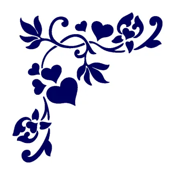 Samolepící dekorace SAMOLEPKA Květina dekor 042 levá rohová se srdíčky (23 - tmavě modrá) NA AUTO, NÁLEPKA, FÓLIE, POLEP, TUNING, VLASTNÍ TEXT, TISK, AUTOSAMOLEPKY.cz, POLEPY, OBRÁZEK, LOGO, SAMOLEPKY