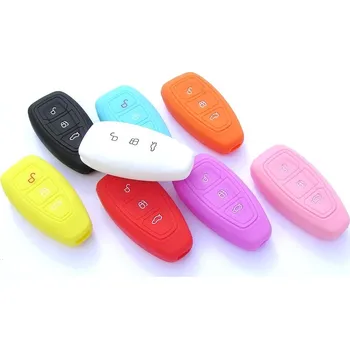 COVERKEYS Silikonový obal - kryt na klíč pro vozy Ford s 3 tlačítkovým klíčem Žlutý