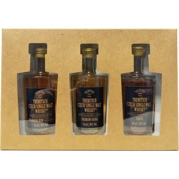 Whisky Trebitsch Czech Single Malt 40% 3 x 0,05 l (Nicaragua rum, Premium cognac, Porto)