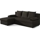 Sedací souprava HANNAH tmavě hnědá nadčasový s nožičkami mechanismus se sklopnými zády pro 2 osoby