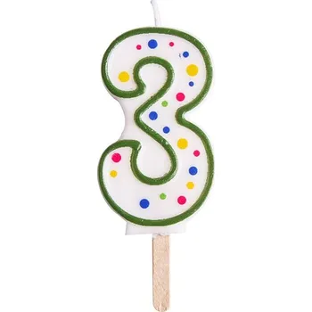 Dortová svíčka PME Dortová svíčka číslo zelená 63 mm – 3