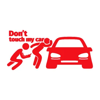Polep vozidla SAMOLEPKA Don´t touch my car 009 levá (10 - červená) NA AUTO, NÁLEPKA, FÓLIE, POLEP, TUNING, VLASTNÍ TEXT, TISK, AUTOSAMOLEPKY.cz, POLEPY, OBRÁZEK, LOGO, SAMOLEPKY