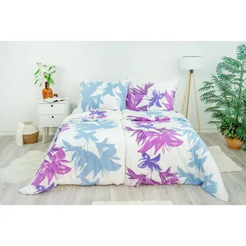 Povlečení Ložní povlečení bavlněné Stanex Nela fialová (LS235), 140 x 220 + 90 x 70, Zip