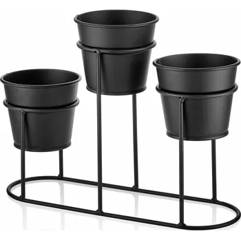 Květináč KALUNE DESIGN set 3 květináčů MIOLE černý 742TMA8868