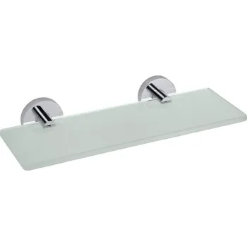 SAPHO X-ROUND E skleněná polička 300x130mm, mléčné sklo, chrom