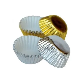 Jednorázové nádobí Košíčky zlaté a stříbrné - 25 x 17 mm / 50 ks
