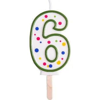 Dortová svíčka PME Dortová svíčka číslo zelená 63 mm – 6