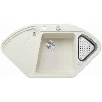 Granitový dřez Blanco DELTA II InFino Silgranit bílá soft s excentrem přísluš. ano - 527055 + ZÁRUKA 3 ROKY ZDARMA