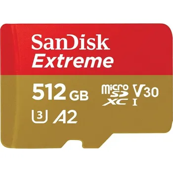 Paměťová karta Paměťová karta SanDisk Micro SDXC Extreme 512GB UHS-I U3 (190R/130W) + adaptér