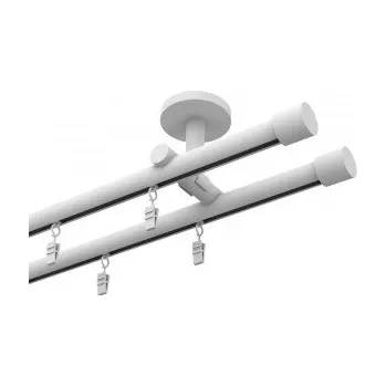 Profilová hliníková garnýž stropní dvojitá Elegant bílá Pullo