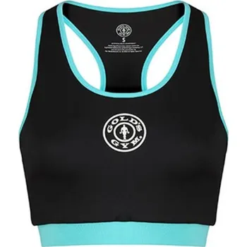 Golds Gym Dámský Crop Top černo, tyrkysový - XS