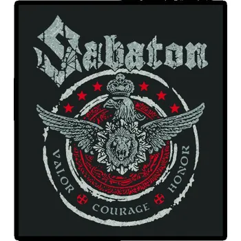 Nášivka nášivka na záda, zádovka Sabaton - Valor, Courage, Honor