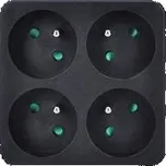 Zásuvka rozbočovací SOLIGHT P108B, 4x 10A, černá
