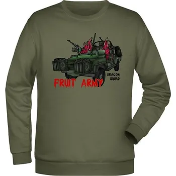 Pánská mikina Mikina Dragon squad - Fruit army - olivová