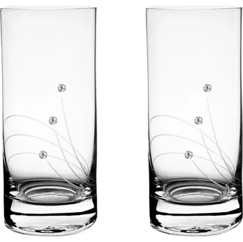 Sklenice Bohemia Crystal Sklenice na long drink, přátelská souprava paprsky - 2 ks Swarovski, Preciosa 250ml