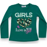 Good Children Dívčí smaragdové tričko s dlouhým rukávem GIRLS Barva: Zelená, Velikost: 116