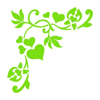 Samolepící dekorace Květina dekor 042 levá rohová se srdíčky (04 - zelená kawasaki) SAMOLEPKA NA AUTO, NÁLEPKA, FÓLIE, POLEP, TUNING, VLASTNÍ TEXT, TISK, AUTOSAMOLEPKY.cz, POLEPY, OBRÁZEK, LOGO, 3D STICKERS