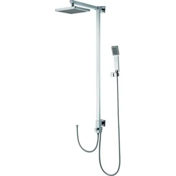 Sprchový set BESTECO Sprchový sloup hranatý s hlavovou sprchou, Chrom