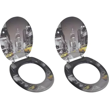 WC sedátko vidaXL Marketos WC sedátka s víky 2 ks MDF New York