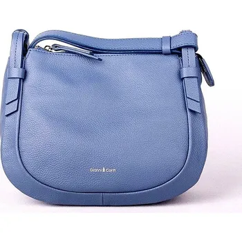 Kabelka Malá/střední džínově modrá kožená crossbody kabelka Gianni Conti 903
