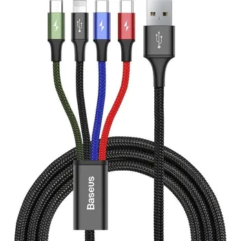 Datový kabel USB kabel Baseus Fast 4v1 Lightning/micro 3,5A 1,2m černý - BAS27849