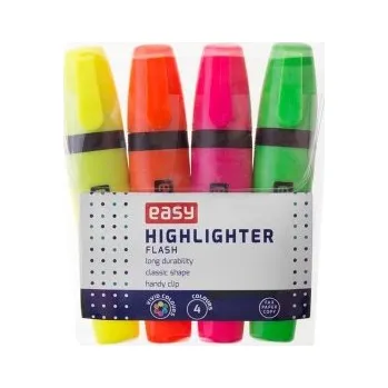 Zvýrazňovač EASY FLASH Sada zvýrazňovačů, ploché, 4 barvy