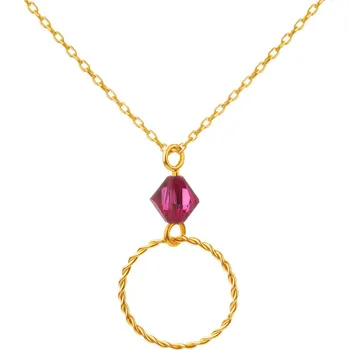 Náhrdelník Zlatý náhrdelník se zirkonem, anker - kroužek - AP529-7020