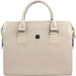 PUNCE LC-01 béžová lakovaná dámská kabelka pro notebook do 15.6 palce + doprava zdarma