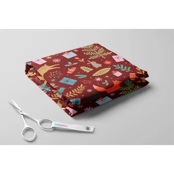 Fleece antipilling, Vánoční zvířátka Barva: Červená