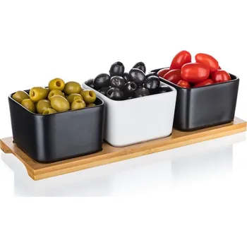 Sada servírovacích misek s bambusovým podnosem BRILLANTE