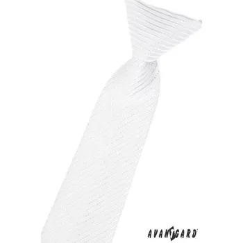 Kravata chlapecká - bílá s proužky