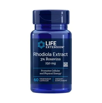 Zdraví Life Extension Rhodiola Extract Doplněk stravy pro podporu buněčného metabolismu 60 ks, kapsle, 250 mg