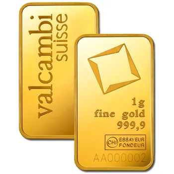 Sběratelství Valcambi Zlatý slitek ražený 1 g