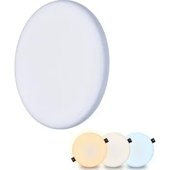 SOLIGHT WD221 Podhledový koupelnový LED panel Solight, 15W, teplá bílá-studená bílá, kulaté, bílý, IP44