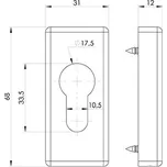 Rozety bezpečnostní násuvné, RAL7016 antracit