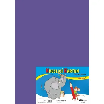 Karton Kreslící karton A2, 180g, fialový, 10 listů
