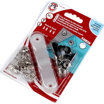 Knoflíky stiskací Roland style Ø11 mm na slabé látky, barva 1959 černá