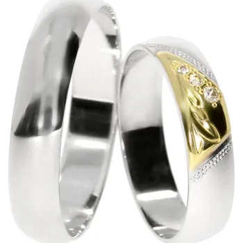 Prsten Zlatnictví Helios Zlaté snubní prsteny L-145 Kameny: Se Zirkony