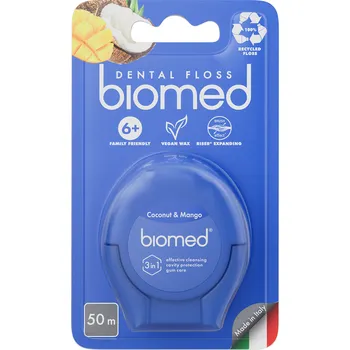 Zubní nit BIOMED expandující zubní nit, kokos a mango 50m