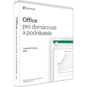 Software Microsoft Office 2019 pro domácnosti a podnikatele CZ, elektronická licence, T5D-03195, druhotná licence Typ: macOS
