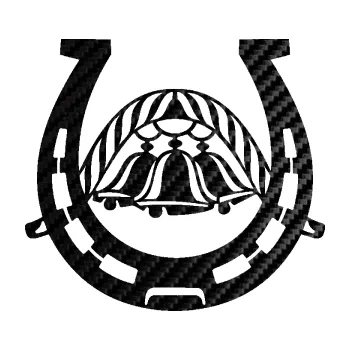 Samolepící dekorace SAMOLEPKA Koňská podkova 005 se zvonečky (50 - 3D karbon černý) NA AUTO, NÁLEPKA, FÓLIE, POLEP, TUNING, VLASTNÍ TEXT, TISK, AUTOSAMOLEPKY.cz, POLEPY, OBRÁZEK, LOGO, SAMOLEPKY