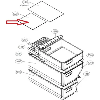 police Originální 2. police z vrchu v mrazničce LG MHL64011703