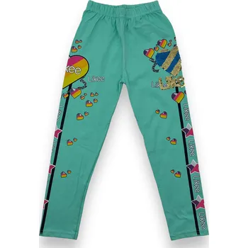 Dívčí oblečení Likee Dívčí mentolové legíny Barva: Mentolová, Velikost: 134