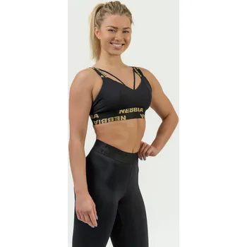 NEBBIA Dámska vystužená športová podprsenka INTENSE Iconic gold XS
