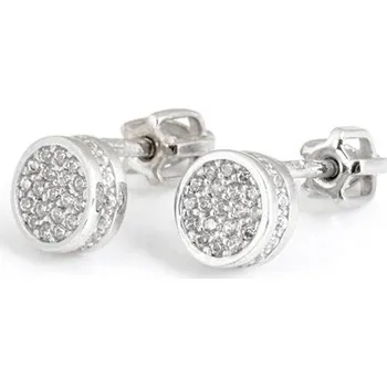 Náušnice Náušnice pecičky z bílého zlata se zirkony NA1246F + DÁREK ZDARMA