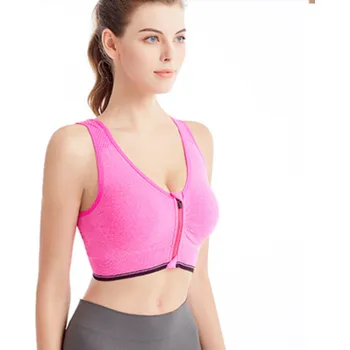 Podprsenka Dámská sportovní podprsenka se zapínáním na zip vpředu Barva: Růžová (5), Velikost: XXL